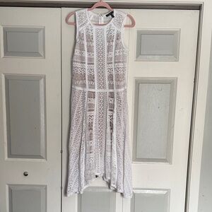BCBGMAXAZRIA Claudette Lace Blocked Scarf Hem Dress size 8